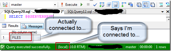 Potentially SERIOUS bug. -- SQL Server 2008 Management Studio ...